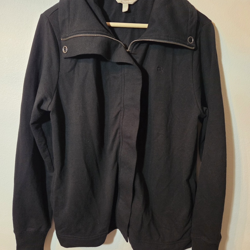 Banana Republic Black Lightweight Jacket Zip Up Sweater Casual Womens Large